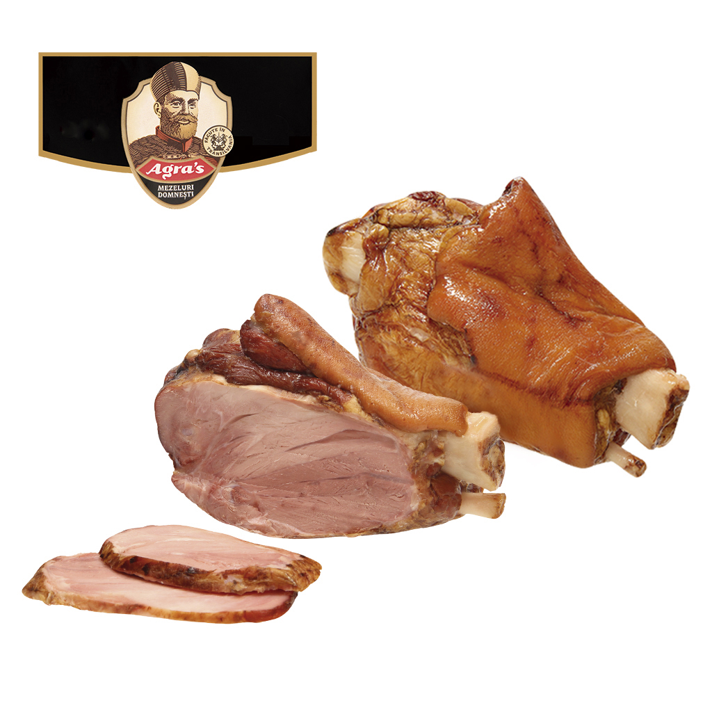 "Ciolan cu os afumat vid" Eisbeen gekookt, gerookt. Met melk