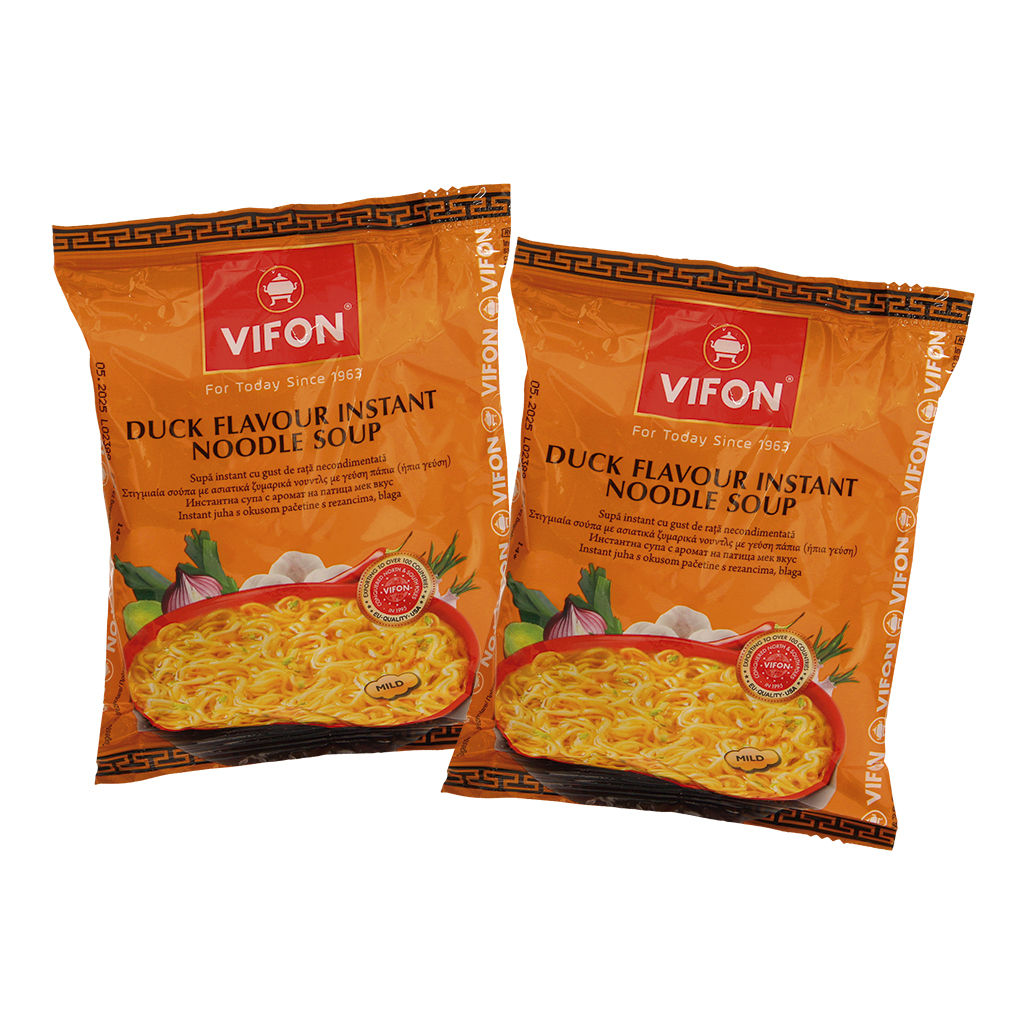 Instant-noedels met eendensmaak