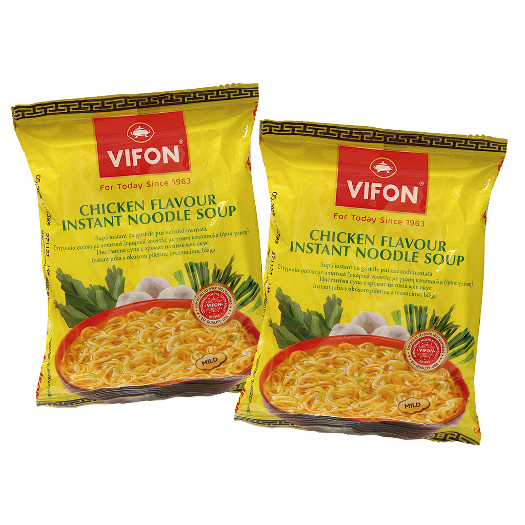 Instant-noedels met kipsmaak