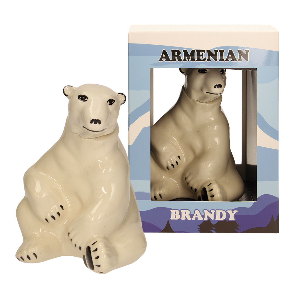 Armeense brandy ""Eisbär"" keramiek in geschenkdoos 40 % vol