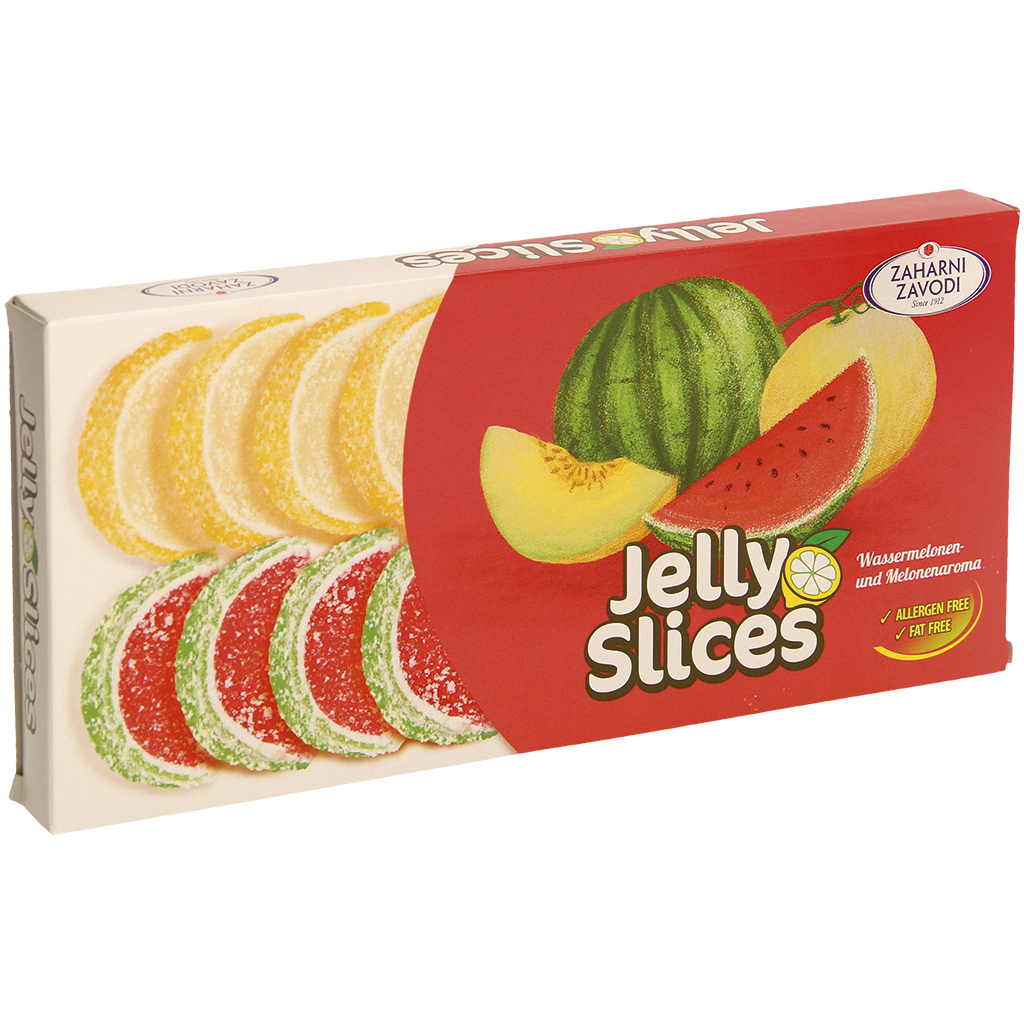 Geleebessen "Jelly slices" met watermeloen- en meloensmaak
