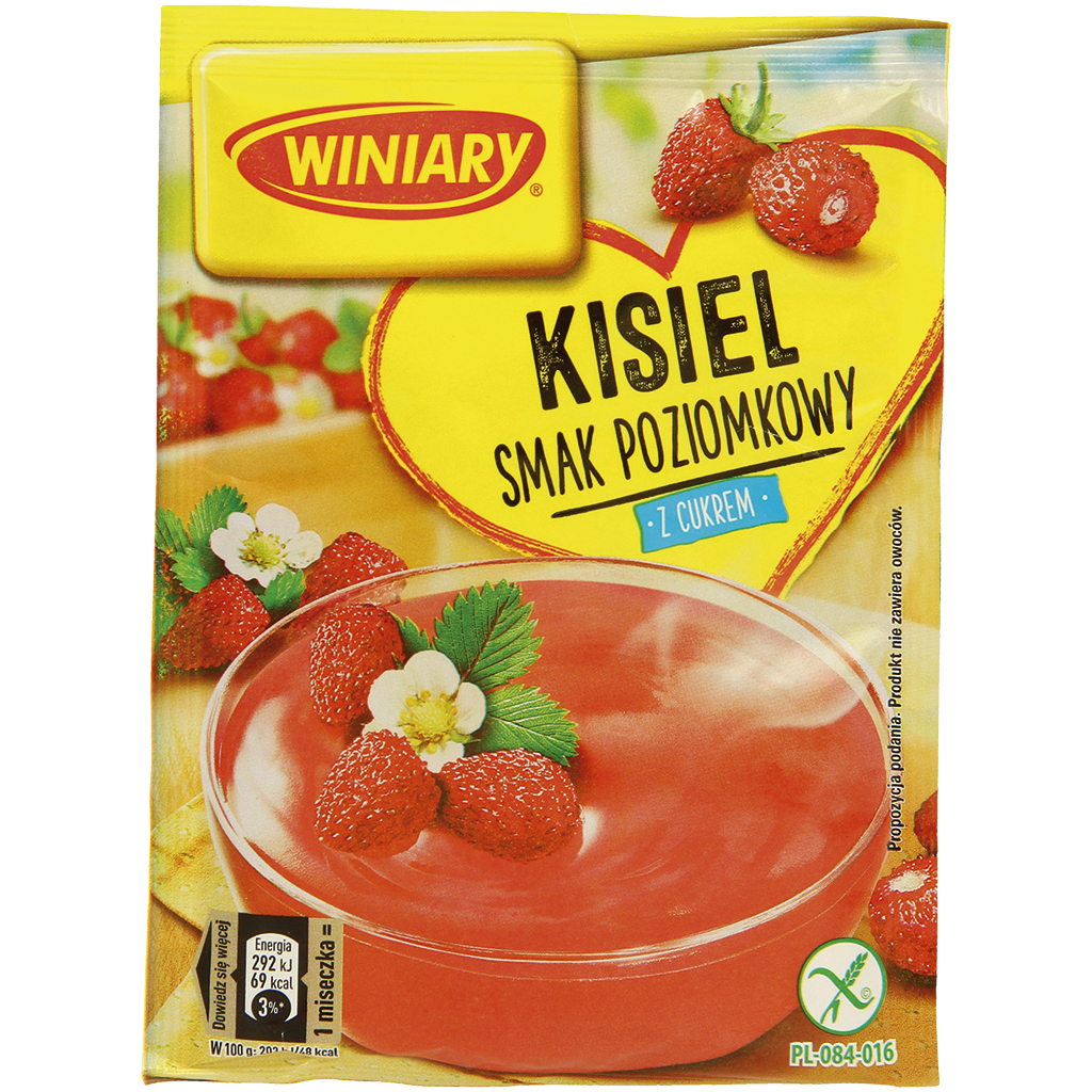 Порошок для киселя со вкусом земляники, с сахаром и витамино