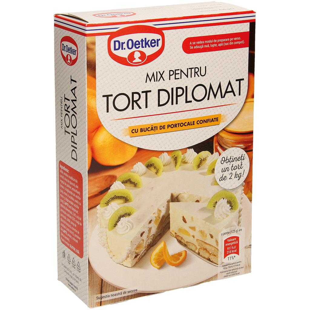 Mengsel voor taarten "Diplomat" met gekonfijte sinaasappelsc