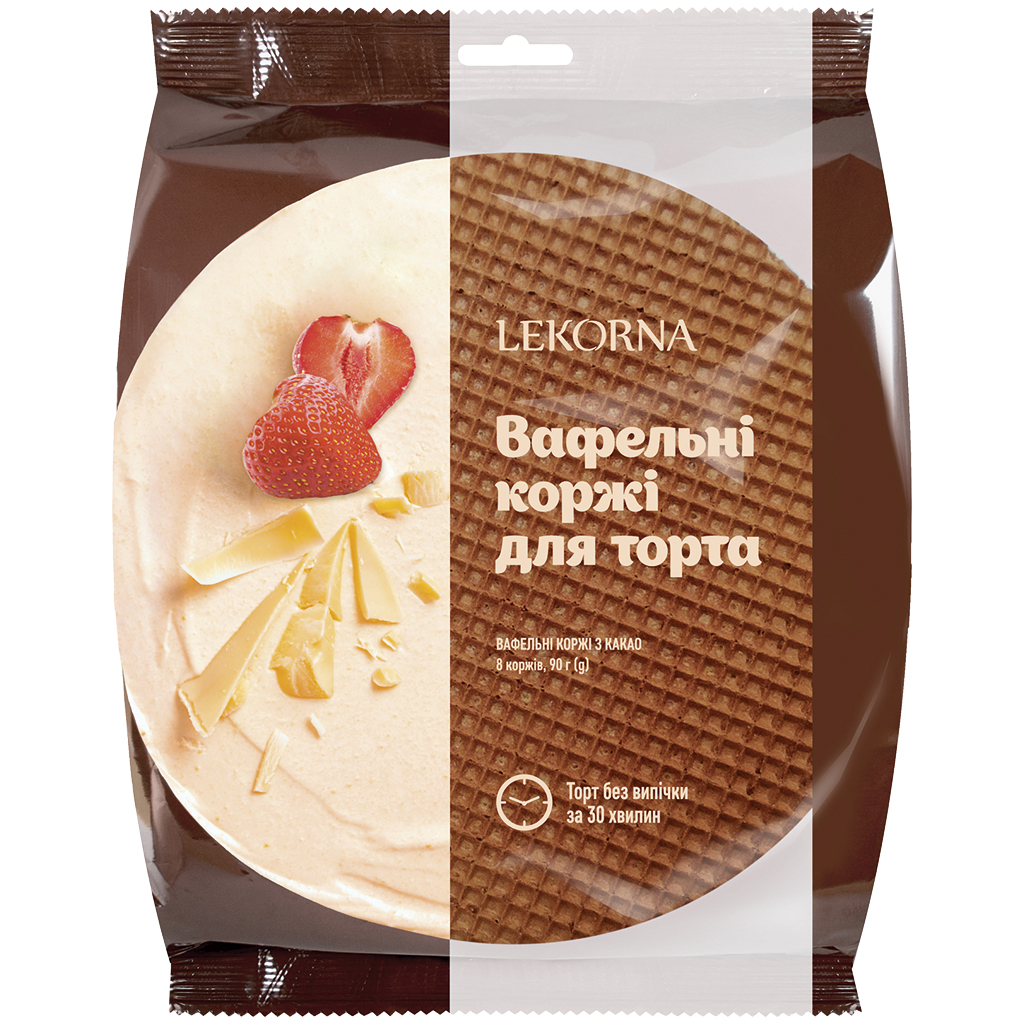 Mix van wafelbladen met cacao (5 stuks) en zonder cacao (3 stuks)