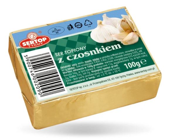 Sertop gesmolten kaas met knoflook