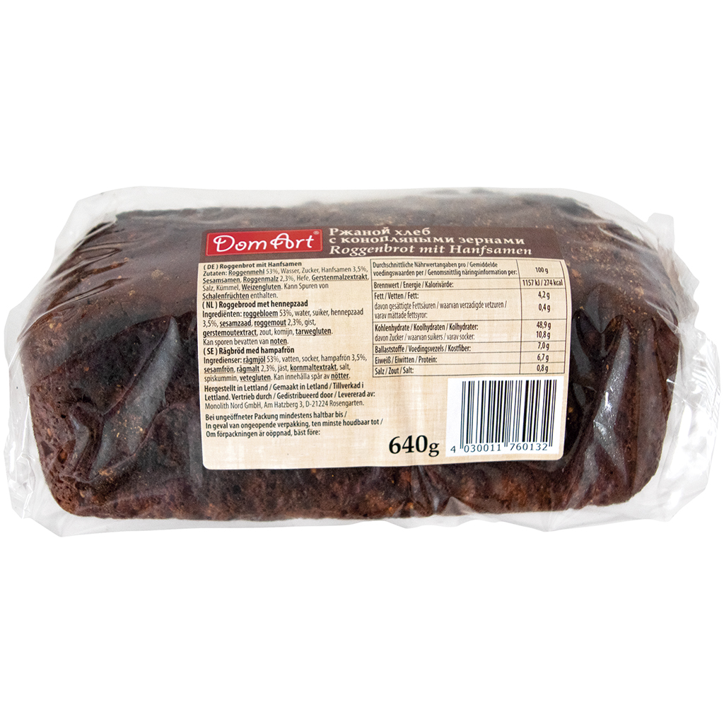 Roggebrood met hennepzaad