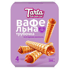 TARTA CAKES WAFEL TUBE GECONDENSEERDE MELK 200G