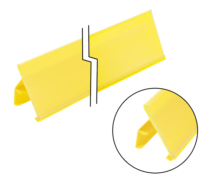 Ценникодержатель полки с защёлкой, жёлтый