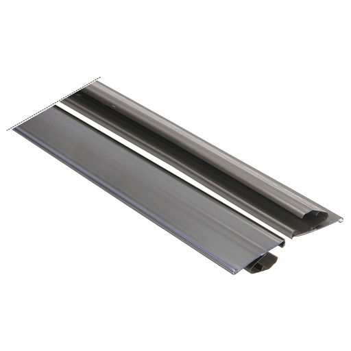 Prijsleiste voor rek, grijs aluminium, klemleiste, 1238x39mm