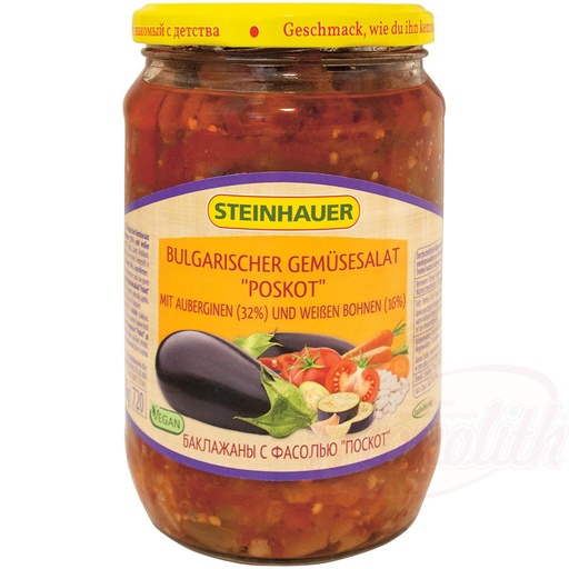 Bulgaarse groentesalade "Poskot" met aubergines (32%) en wit