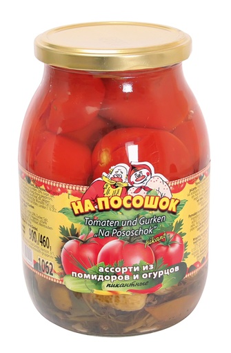 Ingelegde tomaten en augurken "Na Pososchok"