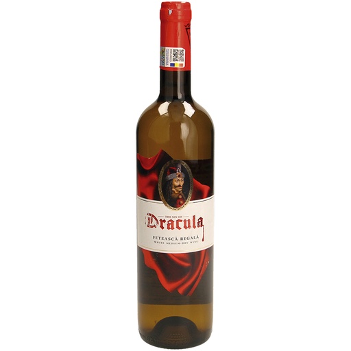 Вино белое полусухое "Dracuka Feteasca Regala" 12%, 0,75l