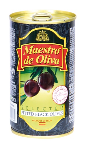 Maestro de Oliva Zwarte olijven zonder pit