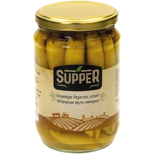 Ingelegde peperoni, scherp