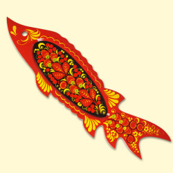 Haringschaal Chokhloma, 55 x 16,5 cm