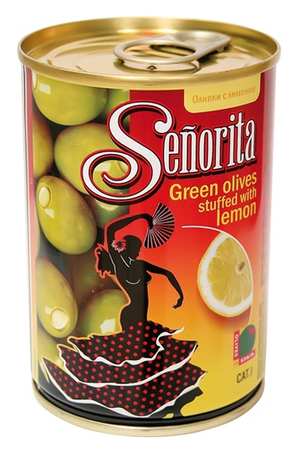 Groene olijven "Senorita" met citroenvulling