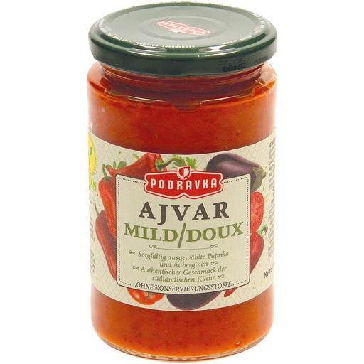 Ajvar milde groente bereiding met paprika en aubergine