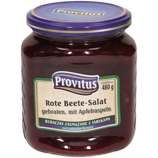 Rode bietensalade, gebakken, met appel