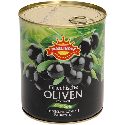 Griekse olijven zonder pit, zwart