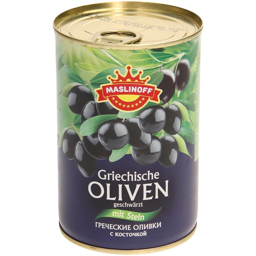 Griekse olijven met pit, gezwart