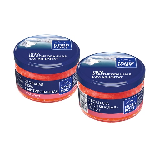 Zalmkaviaar-imitaat van visbouillon en alginaatomhulling