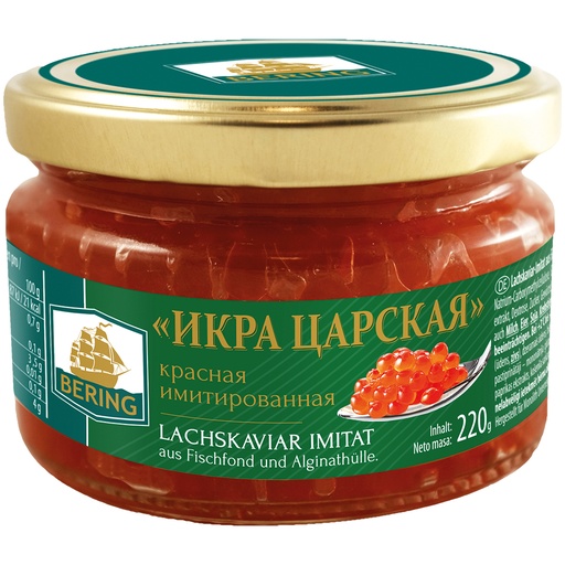 "Tsarskaya Kaviaar" Zalmkaviaar - Imitatie van visfond en alginaathuid