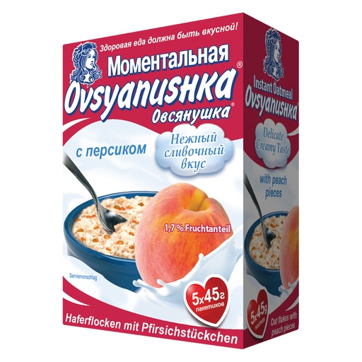 Havermout met perzikstukjes