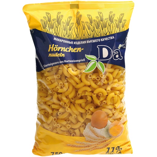 Eierteigwaren van harde tarwegrut "Hörnchennudeln"