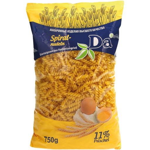 Eierteigwaren van griesmeel van harde tarwe "Spiraalnoedels"