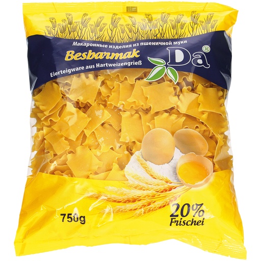 Eierpasta van harde tarwegries "Besbarmak"