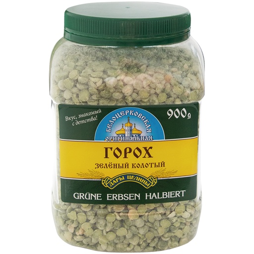 Groene erwten, gehalveerd