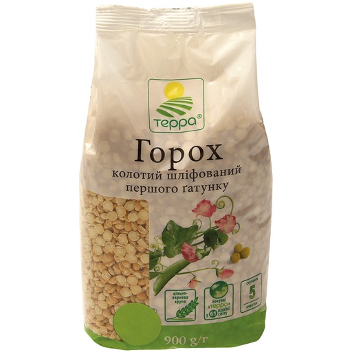 Gehalveerde gele erwten