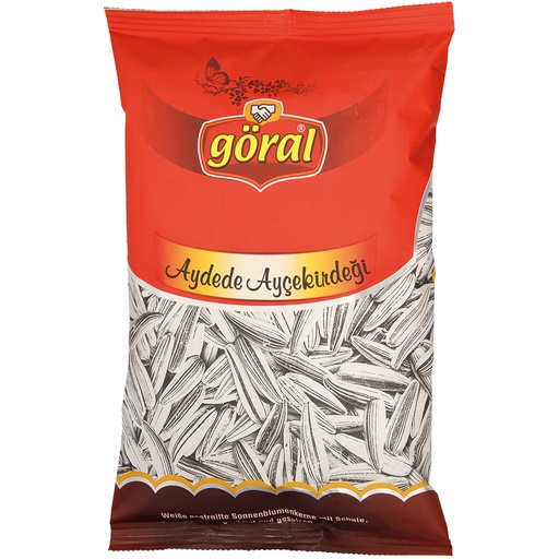 Witte gestreepte zonnebloempitten met schil, geroosterd en g