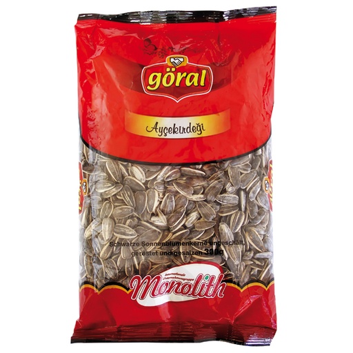 Gestreepte zonnebloempitten met schil, geroosterd en gezouten. Met stabilisator gom arabicum.