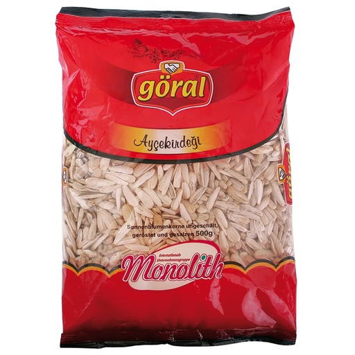 Witte gestreepte zonnebloempitten met schil, geroosterd en gezouten. Met stabilisator gom arabicum.