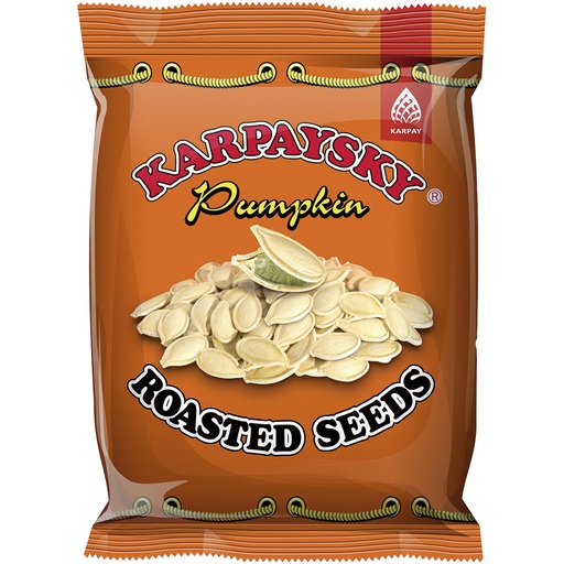 Geroosterde pompoenpitten met schaal 'Karpaysky'