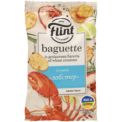 Snack van tarwebrood met kreeftensmaak