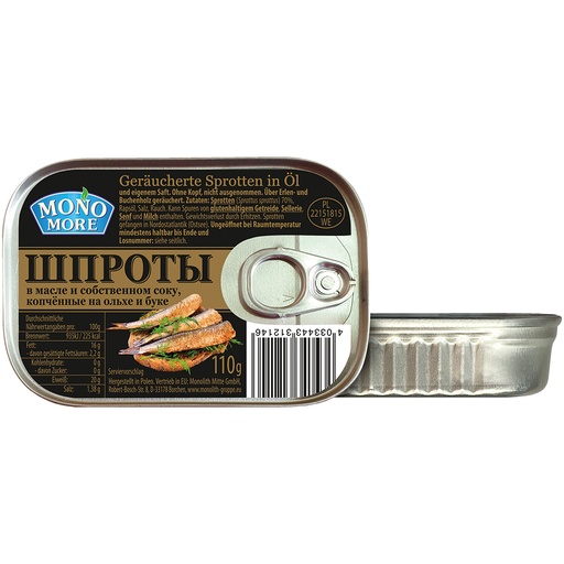 MONO MORE Gerookte sprot in olie en eigen nat