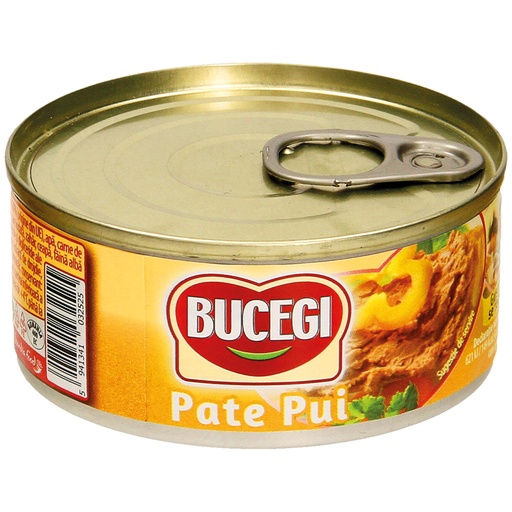 Broodbeleg met kippenlever en soja-eiwit. Gesteriliseerd.