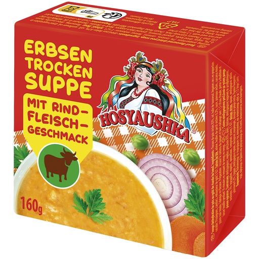 "Hosyaushka" Erwtensoep met runder-smaak.