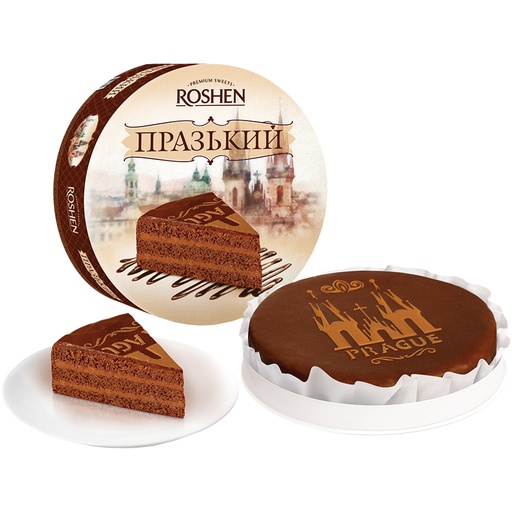 Taart "Praga" met roomvulling 25% en met chocoladecoating 25