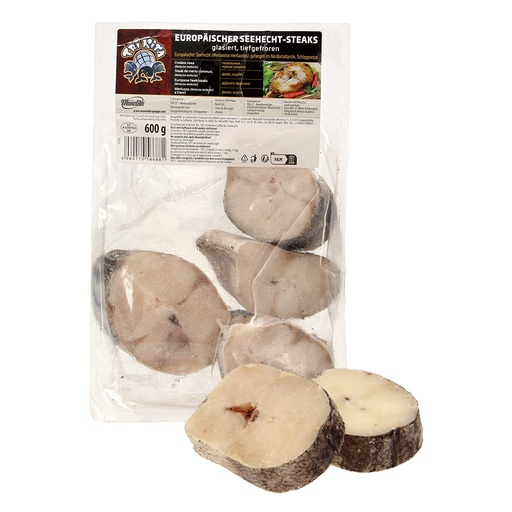 Europese heek-steaks (Merluccius merluccius), geglazuurd, di