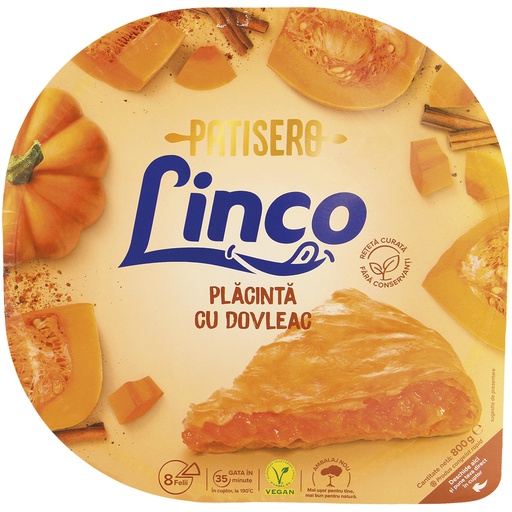 Trekkendeeg gebak met pompoen-vulling "Linco", diepgevroren.