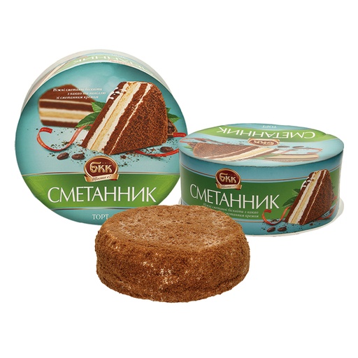 "Smetannik" Biscuittaart met 58% zure room-crème-vulling, di