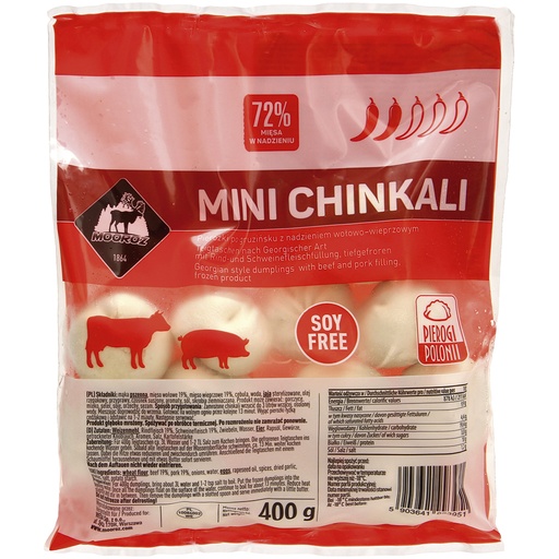 "Hinkali" deegwaren met varkens- en rundvleesvulling, diepge