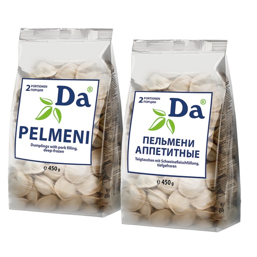 Da Pelmeni met varkensvlees diepgevroren