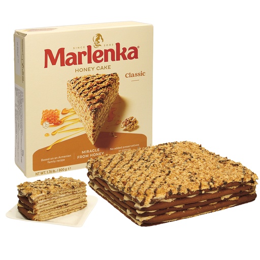 Torte "Marlenka" met 51% roomvulling en 5% honing, diepgevroren