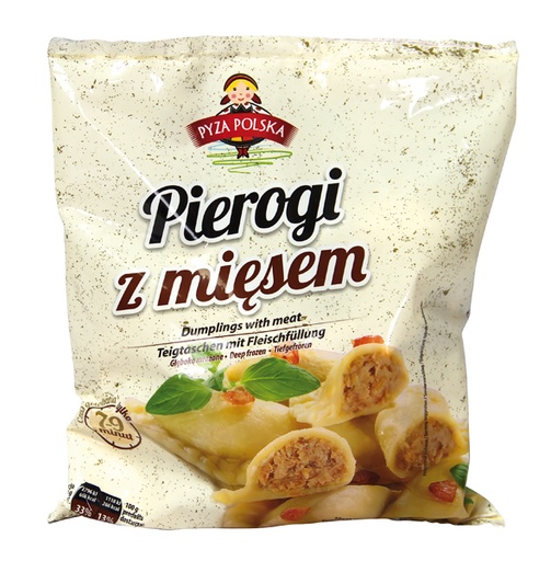Deegwaren met 40% vleesvulling "Pierogi met vlees", diepgevroren