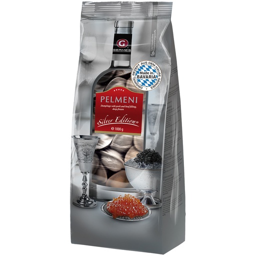 Пельмени "На троих" с мясной начинкой, продукт глубокой замо