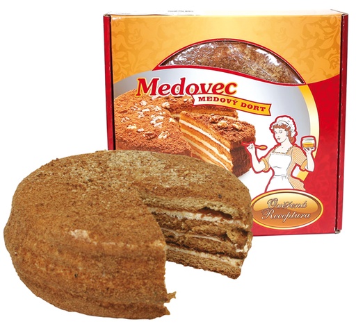 Taart "Medovik" met crèmevulling